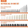 VEVOR 48-Piece Bolt Extractor Screw Extractor Set, with 13 PCS Bolt Extractor Set, 19 PCS Screw Extractors, 16 PCS Reverse HSS Drill Bits