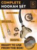 Golden Portable Hookah Set With Everything Mini Hookah Small Hookah Set For Travel Gold