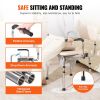 VEVOR Commode Chair, Bedside Commode with Padded Seat, Drop-Down Arms, 7-Level Adjustable Height, 5.8L Removable Bucket, Easy to Assemble