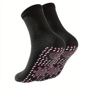 1 Pair Of Self-Heating Socks, Comfortable Elastic Resistant To Penetration Heating Socks Warm And Cold-Resistant Socks For Outdoor Activities, Skiing (Color: black, size: US Shoe Size 6-10)