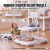 VEVOR Baby Walker, Foldable Baby Walkers with 3-Level Adjustable Height, Rolling Toddler Walker and Activity Center with Wheels & Feeding Tray