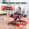 VEVOR 4-in-1 Baby Walker, Foldable Baby Activity Center on Wheels, Adjustable Height, Light, Steering Wheel
